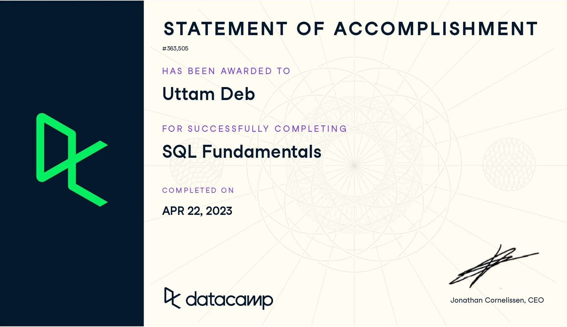 DataCamp SQL Fundamentals